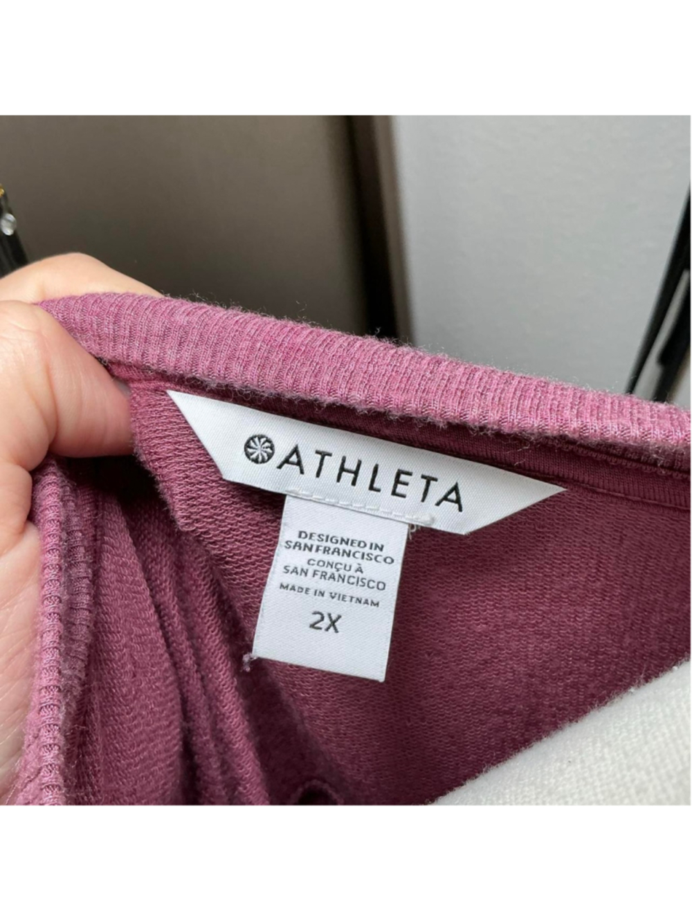 Athleta 2X Mauve Pink Oversized Drawstring Hem Long Sleeve Top - Picture 6 of 6